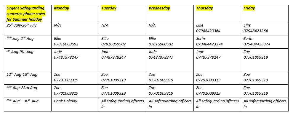 Safeguarding-rota