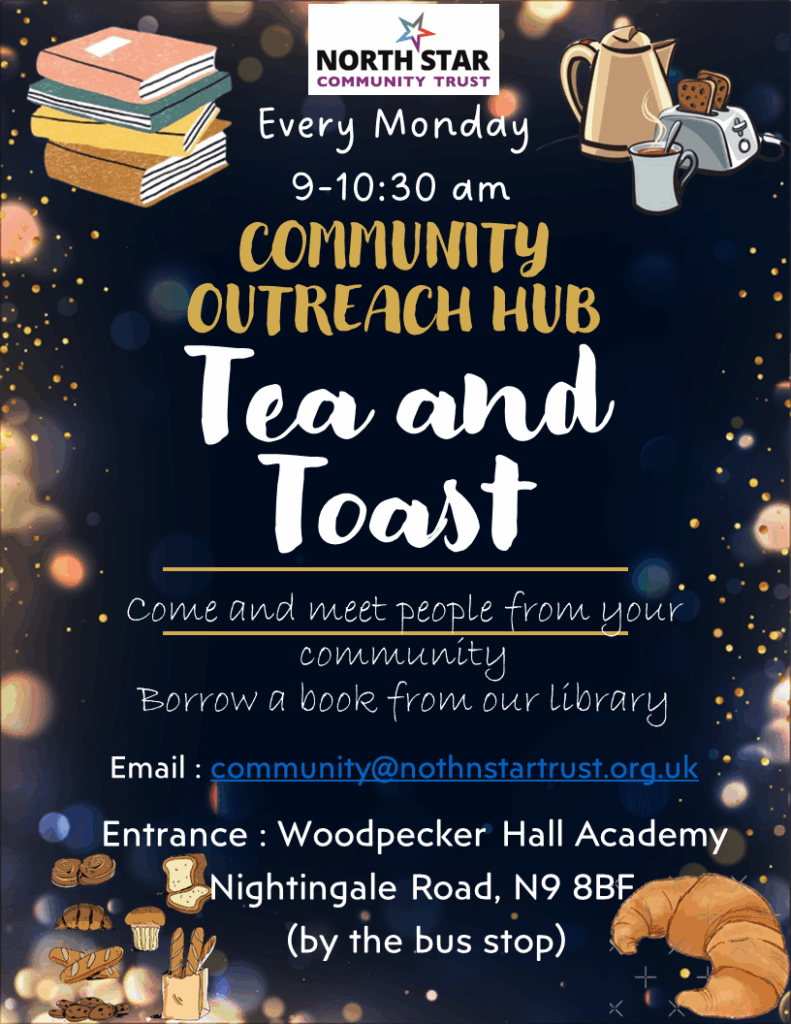 Join the Outreach team for Tea and Toast