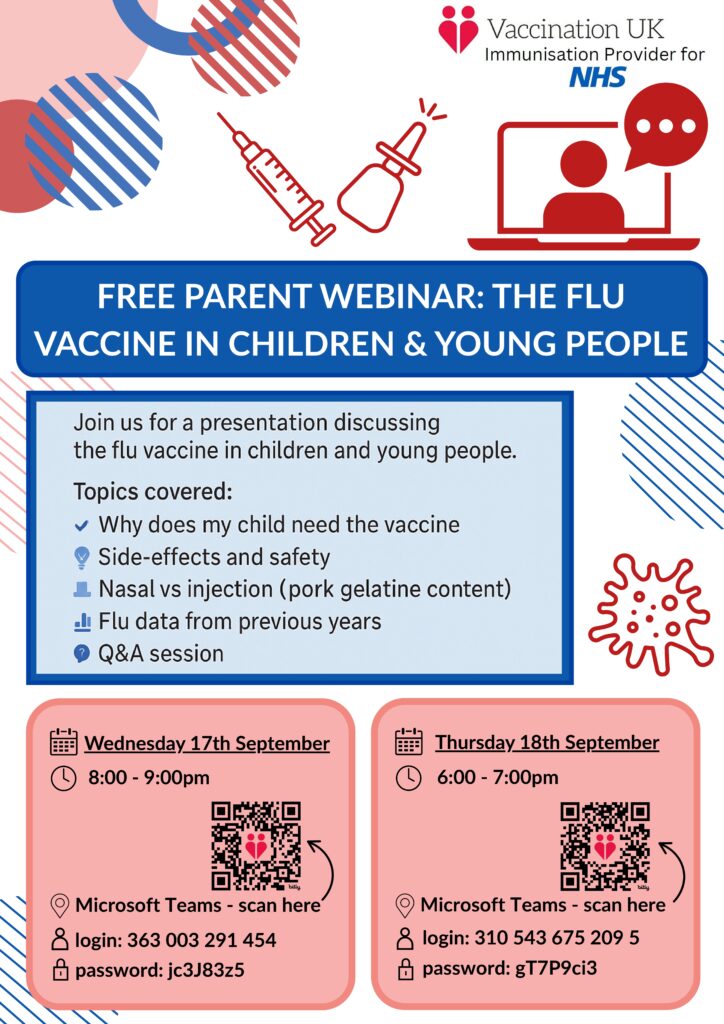 NHS | Flu webinars on 17th and 18th September